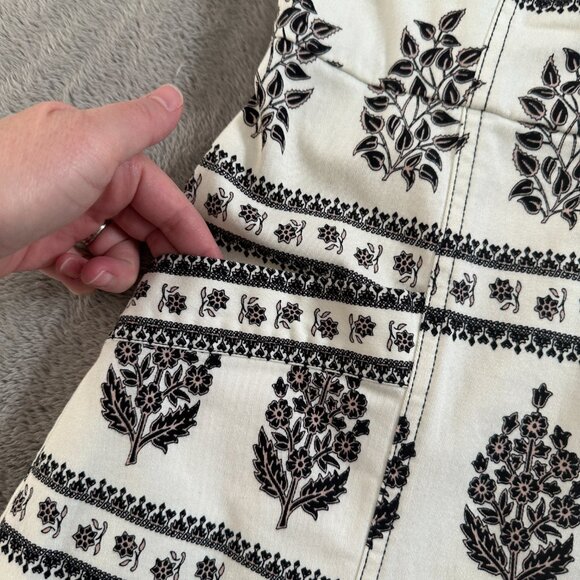 Anthropologie Woodblock Midi Dress Women's size 6 Cream Resort Vacation - Picture 2 of 9